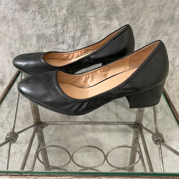 Franco Sarto Career, Office Pumps Women Size 10M Leather Black Block heels. - Picture 3 of 11